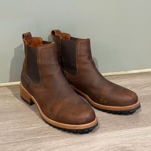 Patina Women's Brown Genuine Leather Chelsea Boots - color Canyon